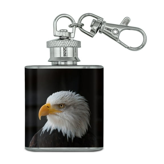 Stoic Bald Eagle Stainless Steel 1oz Mini Flask Key Chain
