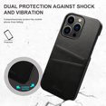 thumbnail image 3 of SaniMore Case for iPhone 14 Pro Max 6.6" 2022, Card Slots [Up to 2] Wear-resistant PU Leather Skin Shockproof PC Backplane Anti-fall Slim Lightweight Shell for iPhone 14 Pro Max, Black, 3 of 7
