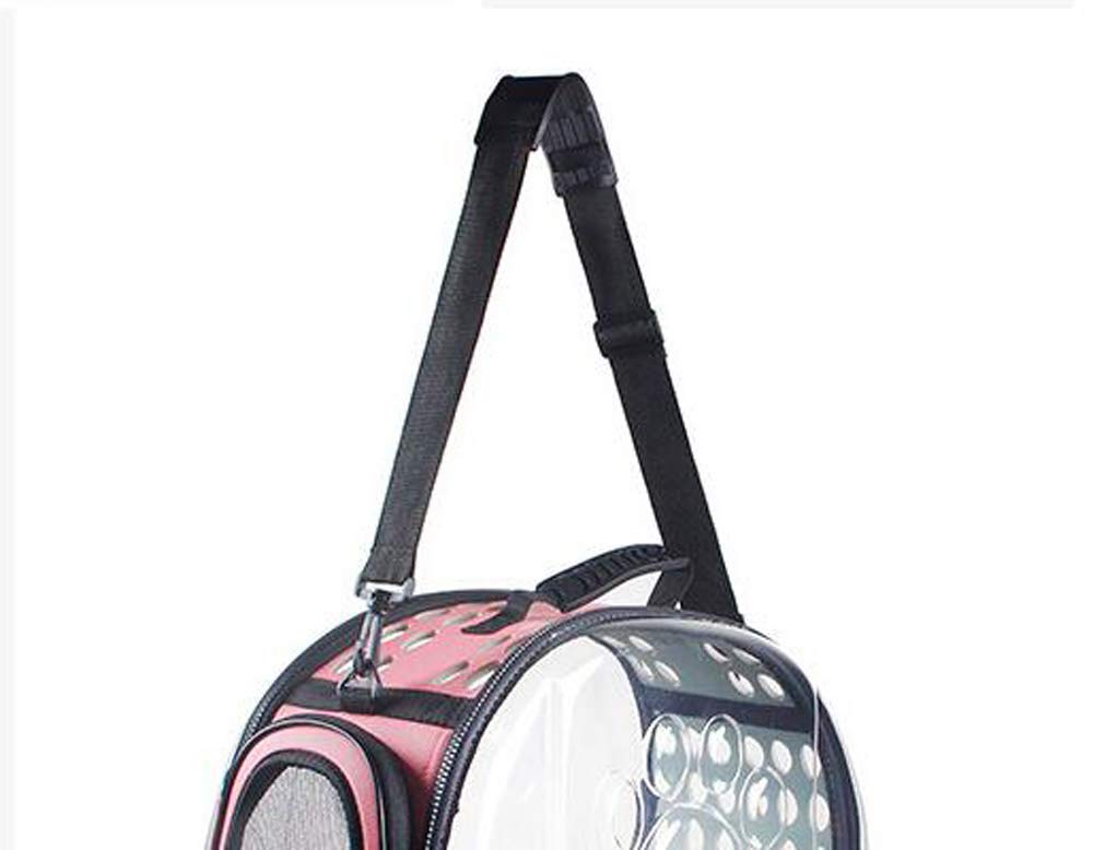 Pet Bag, Dog Transparent Carrier Cage EVA Portable Outdoor Travel Bag Cat Dog Handbag Backpack (L, Pink)