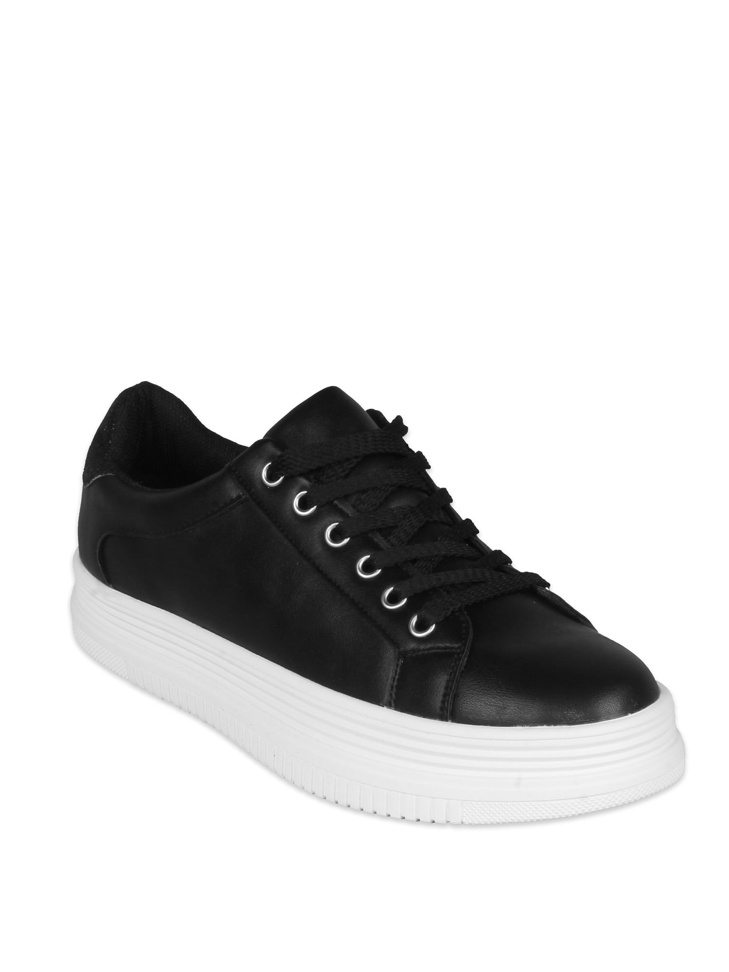 Nature Breeze Lace Up Women's Platform Sneakers in Black - Walmart.com