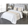 thumbnail image 3 of Abstract Bed Runner Set, Vintage Look Square Forms with the Soft Edges Reteo Geometric Pattern, Decorative Bedding Scarf & 2 Pillow Shams for Hotels Homes, King, Ivory Tan and Caramel, by Ambesonne, 3 of 3