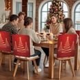 thumbnail image 5 of Winter Christmas Chair Covers Set of 4 Abstract Lights Tree Red Background Chair Back Covers Stretch Removable Washable Slipcovers Protector for Dining Room Kitchen Party Decor, 5 of 5