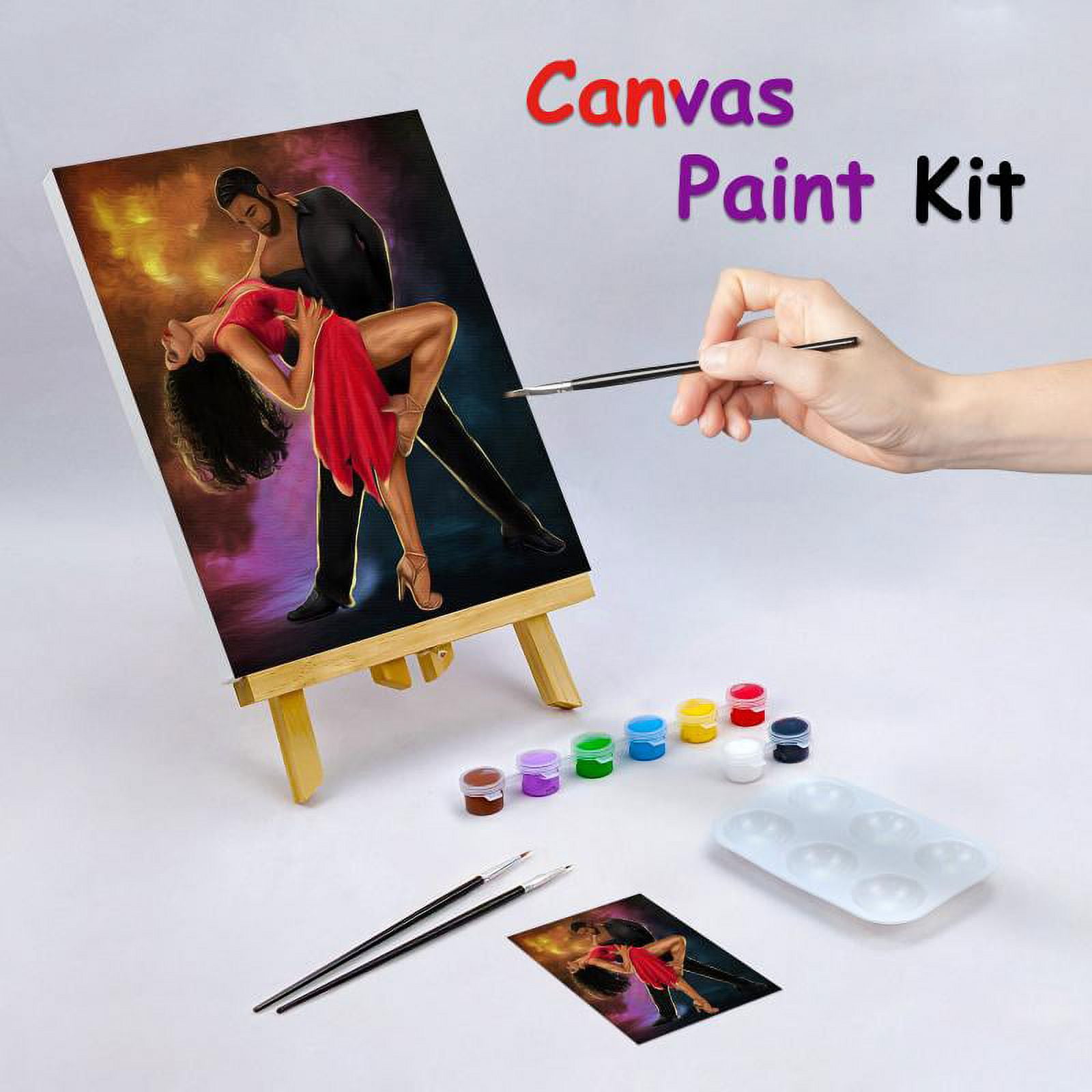 Essenburg Pre Drawn Canvas Flower Lady Paint Kit, Adult & Teen Sip and  Paint Party Favor, DIY Date Night Couple Activity (S 8x10 CANVAS ONLY) in  2023