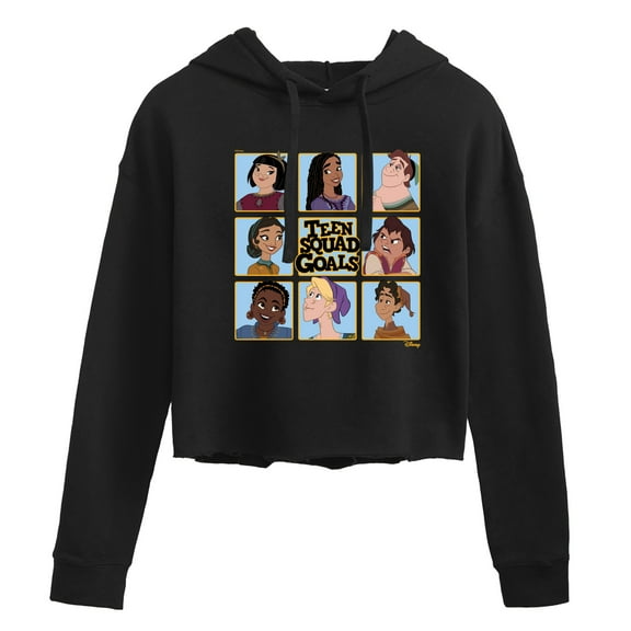 Disney Wish - Teen Squad Goals Grid - Juniors Cropped Pullover Hoodie