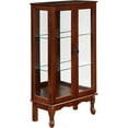 thumbnail image 5 of Curio Display Cabinet, 3 Tier Lighted Curio Cabinet with Shelves, Gift for Antiques Enthusiast, Tempered Glass Doors, Cherry, 5 of 9
