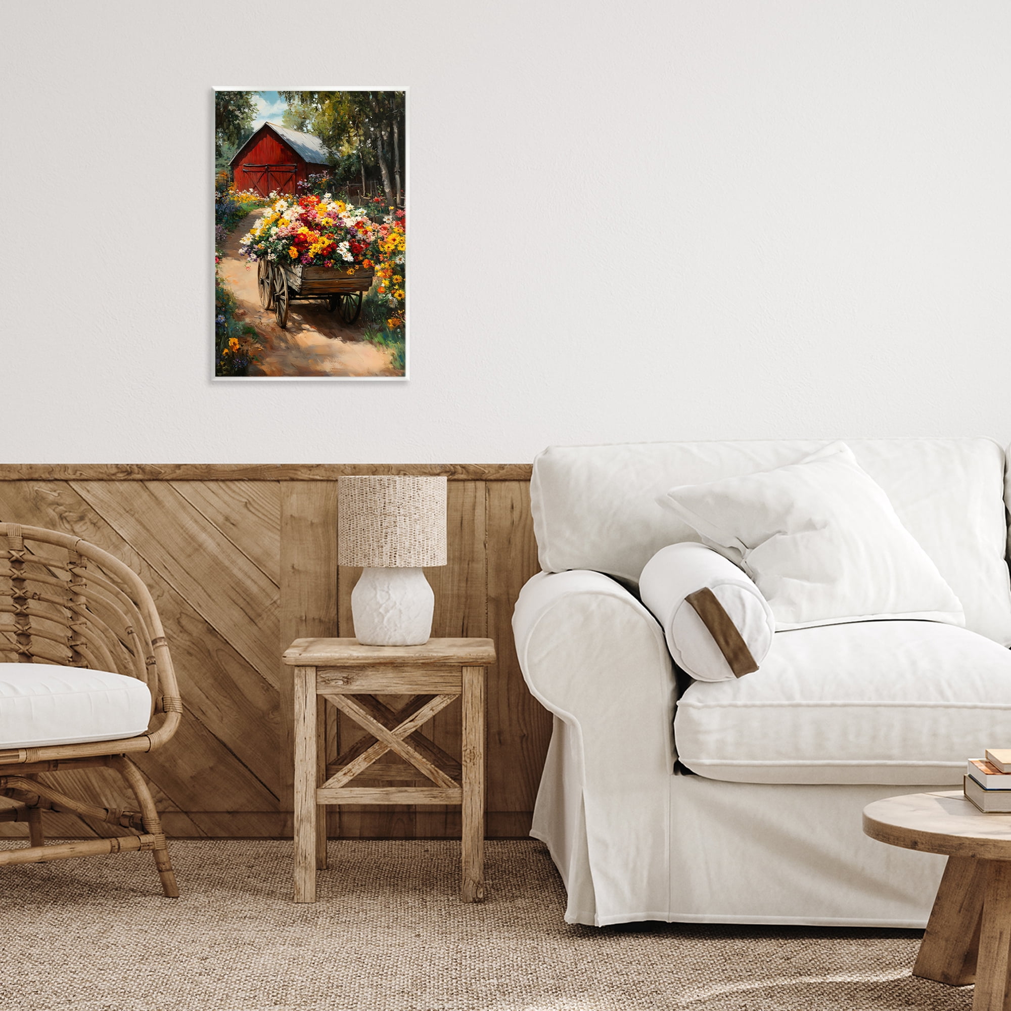 Stupell Industries Floral Wagon in Summer Garden Wall Plaque Art, design by Franklyn Gregory