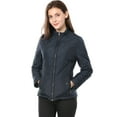 thumbnail image 2 of MODA NOVA Juniors Stand Collar Long Sleeves Zip Up Lightweight Quilted Jacket, 2 of 6