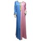 thumbnail image 1 of Women's Pink-Blue Casual Long Sleeve Embroidery Dress Loose Abaya Kaftan Ramadan Robes Moroccan Gowns for Party XXL, 1 of 4