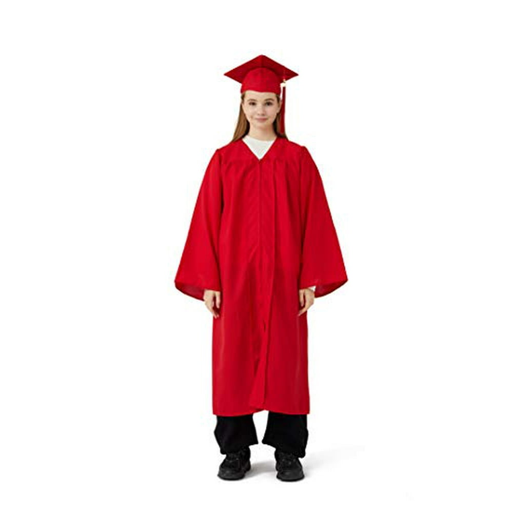 UIALECG Unisex Adult Matte Graduation Gown Cap with Tassel 2021 Red ...
