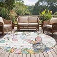 thumbnail image 4 of Round Rugs 8Ft, Easter Round Area Rug Washable Indoor Throw Carpet, Spring Bunny Eggs Tree Butterfly Grey Wooden Large Non Slip Circle Rug for Kids Room RV Home Decor Aesthetic, 4 of 8