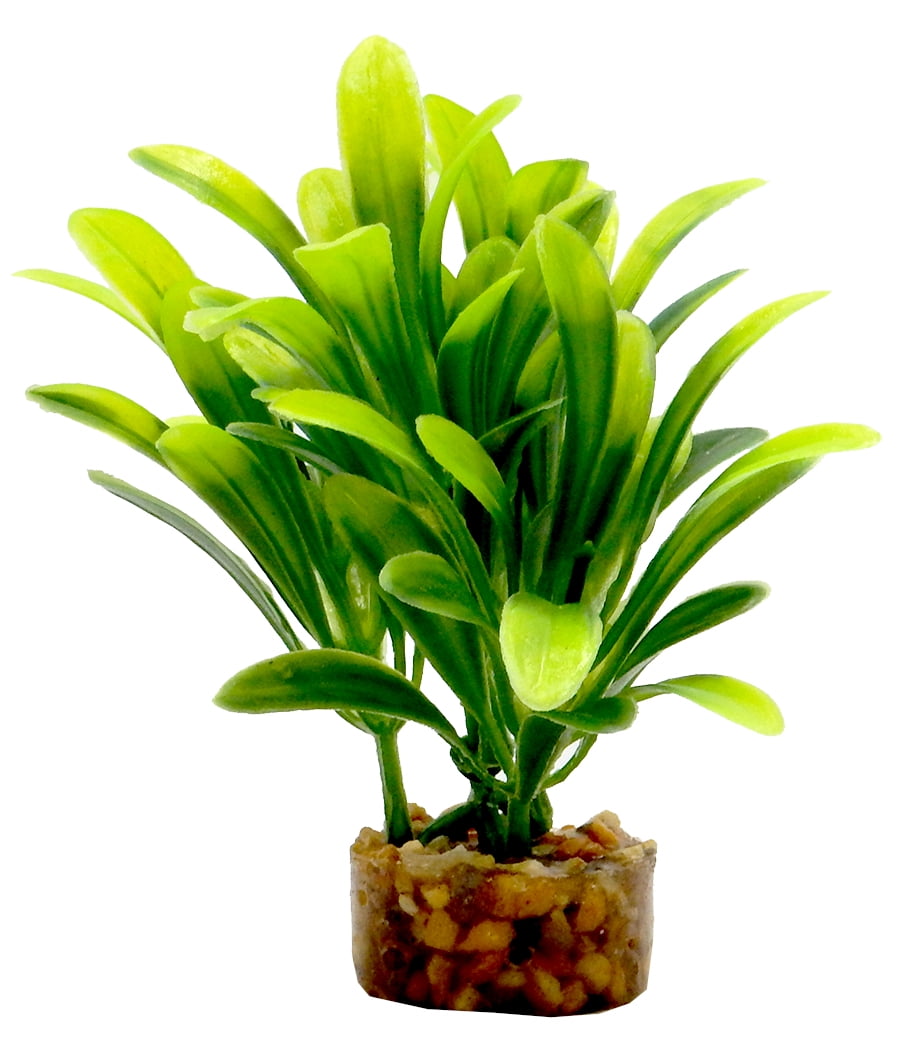 (6 pack) Aqua Culture Value Aquarium Plant Decoration - Green
