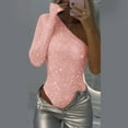 thumbnail image 2 of Women's Sexy One Shoulder Rhinestone Sequin Jumpsuit Elegant Tight Fitted Party Wear Evening Outfit, 2 of 2