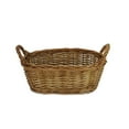 thumbnail image 3 of Contemporary Home Living 10.5" Brown and Beige Smoked Oval Design Basket with Side Handle, 3 of 3