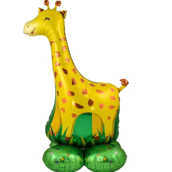 Standing Base Giraffe Balloon Foil Mylar Safari Celebration Balloon