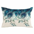 thumbnail image 2 of Teal Turquoise Body Pillow Cover, Pillowcase Protectors with Zipper, Breathable Decorative Throw Pillow Case Cover, Peacock Feathers Aesthetics Eucalyptus Pillow Shams for Couch Sofa 24x36Inch, 2 of 8