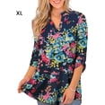 thumbnail image 1 of Camisa estampada para mujer, suelta, manga 3/4, cuello en V, túnica, blusa, blusa informal sidaley AP000120-16B, 1 of 4