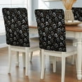 thumbnail image 2 of Coffee Chair Back Covers Set of 8, Vintage White Lines Coffee Beans Cups Black Background Stretch Dining Chair Back Slipcovers Removable Seat Cover for Kitchen Restaurant Hotel Cafe, 2 of 9