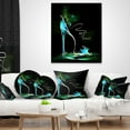 thumbnail image 4 of Designart Green High Heel Show - Abstract Throw Pillow - 16x16, 4 of 5