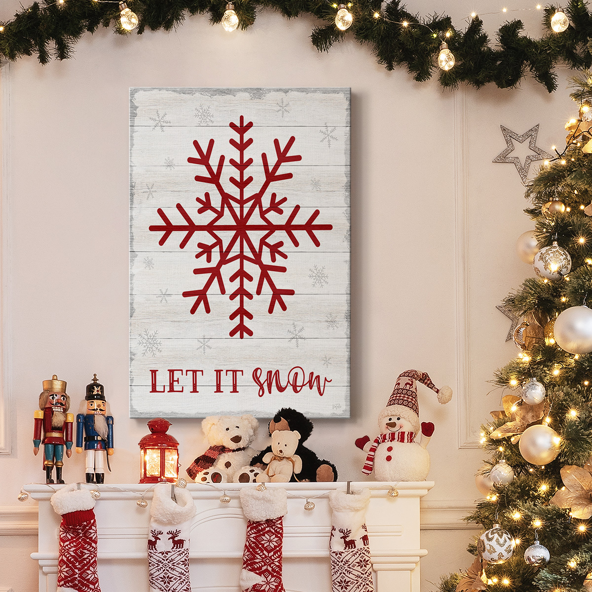 Let It Snow Snowflake- Gallery Wrapped Canvas