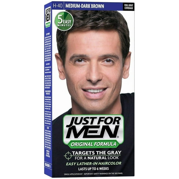 Just For Men Hair Color, H-40 Medium Dark Brown, 1 Each, 6 Pack