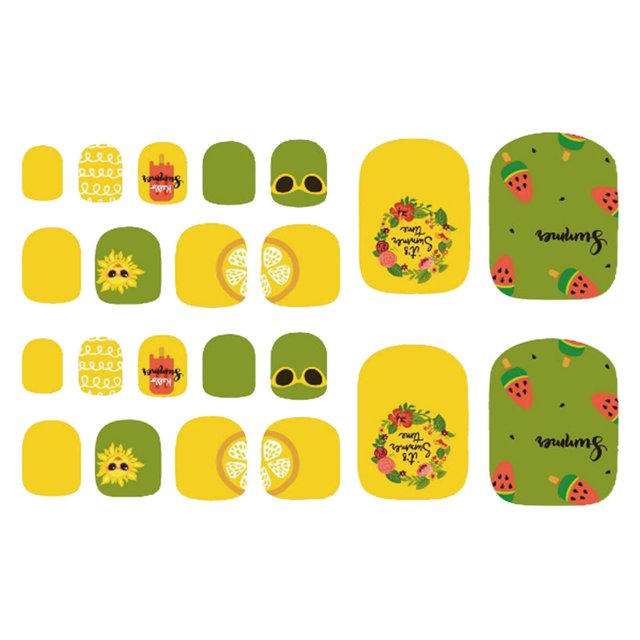 EGNMCR Nail Stickers New Foot Stickers Summer Cool Fashion Stickers Hawaiian Pattern Nail Stickers Nail paste