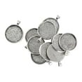 thumbnail image 3 of 10pcs Blank Bezel Cabochon Setting 30mm Antique Round Tray Pendants, 3 of 7