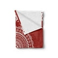 thumbnail image 2 of Mandala Soft Flannel Fleece Throw Blanket, Traditional Paisley Design with Side Frame Borders Image Illustration, Cozy Plush for Indoor and Outdoor Use, 50" x 70", Burgundy White, by Ambesonne, 2 of 5