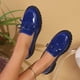 thumbnail image 4 of Xucatan Women's Patent Leather Tassel Loafers, Chunky Sole Slip-On Flat Shoes, Classic British Style Casual Shoes for Women, Plus Size Uniform Shoes Gift, 4 of 7