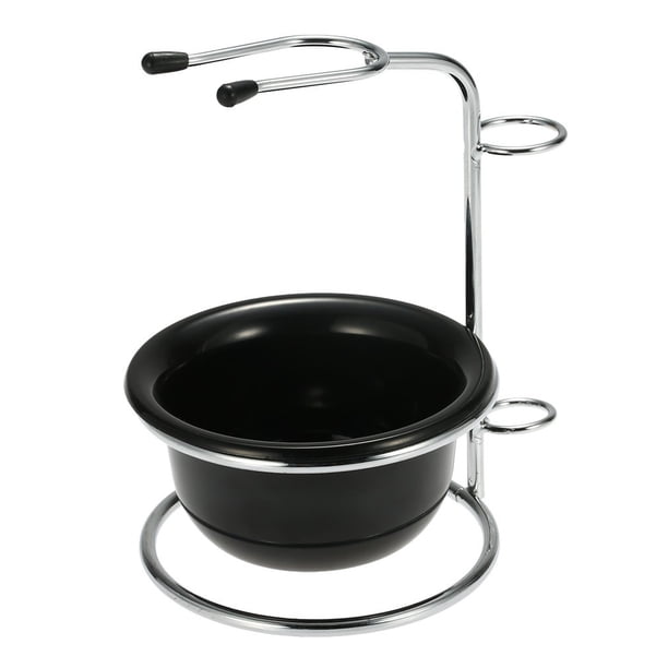Seitruly Estante de almacenamiento, soporte para cuenco, soporte para cepillo, multiusos, exquisito ahorro de espacio, artesanía de hierro, Pinceles de maquillaje y herramientas Negro