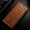 thumbnail image 4 of For Apple iPhone 7 8 X XS XR 11 12 13 14 15 Mini Pro Max Case Crocodile Genuine Leather Flip Cover Cases Red iPhone 14 Mini, 4 of 6