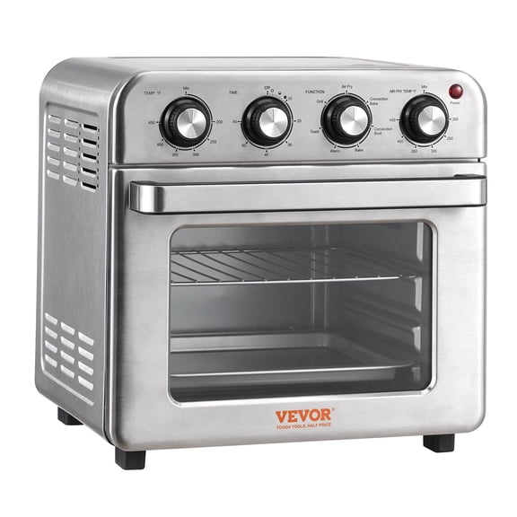 7-IN-1 Air Fryer Toaster Oven, 18L Convection Oven, 1700W Stainless Steel Countertop Oven Combo with Grill & Accessories (Pizza Pan, Gloves), 6-Slice Toast, 10-Inch Pizza, for Home & Commercial Use