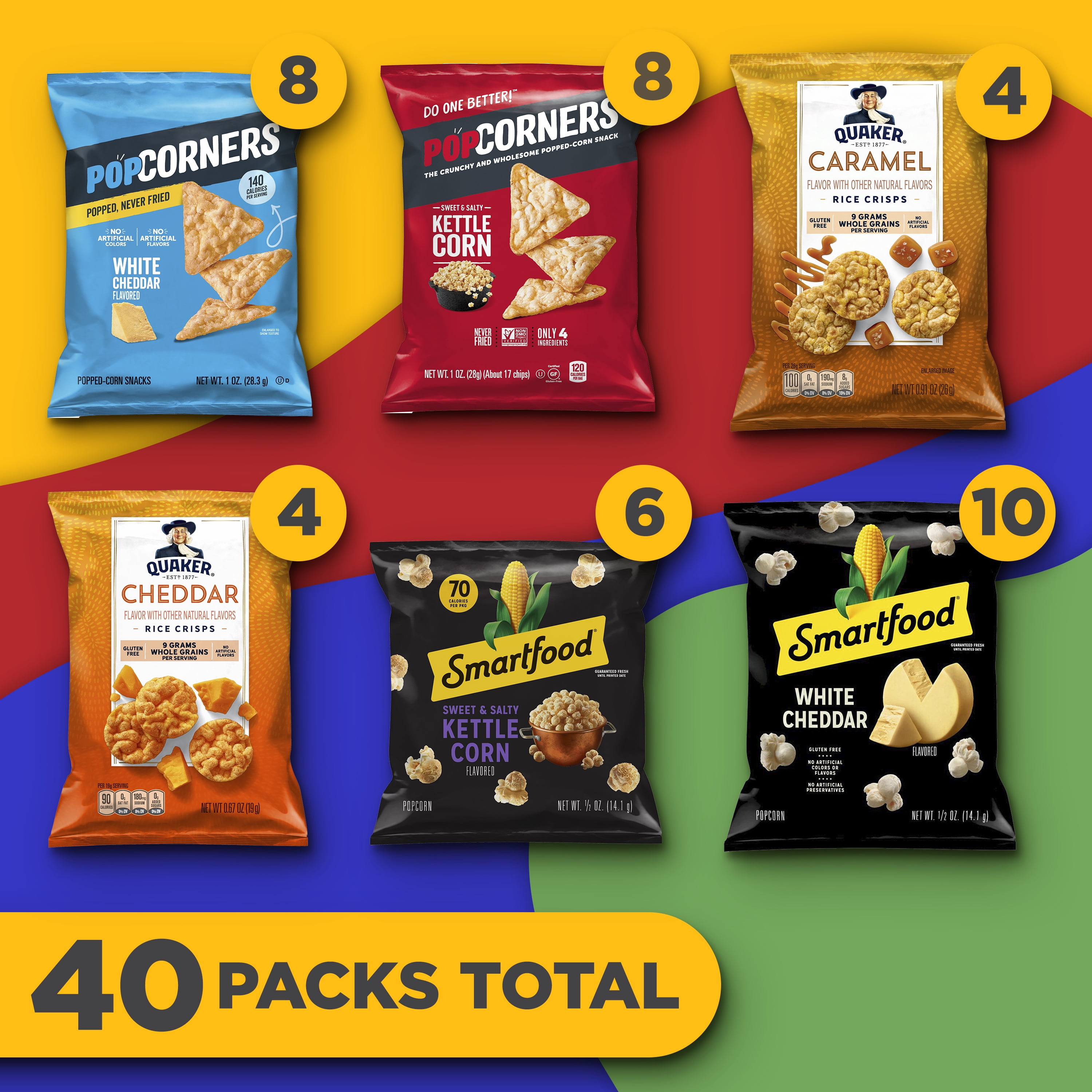 Frito Lay Popped and Crisps Mix Sanck Chips, Variety pack, (pack of 40)
