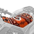 thumbnail image 2 of Uorisanigo ATV Seat Cover Waterproof 4 Wheeler Seat Cover All Season Weather Compatible with Polaris Sportsman Honda Rancher Foreman Scrambler(Orange Western Aztec Tribal), 2 of 7