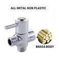thumbnail image 2 of Desviador de ducha de latón macizo, válvula de control de flujo de agua de latón de alta calidad con superficie cromada para accesorios de baño y cocina, 2 of 5
