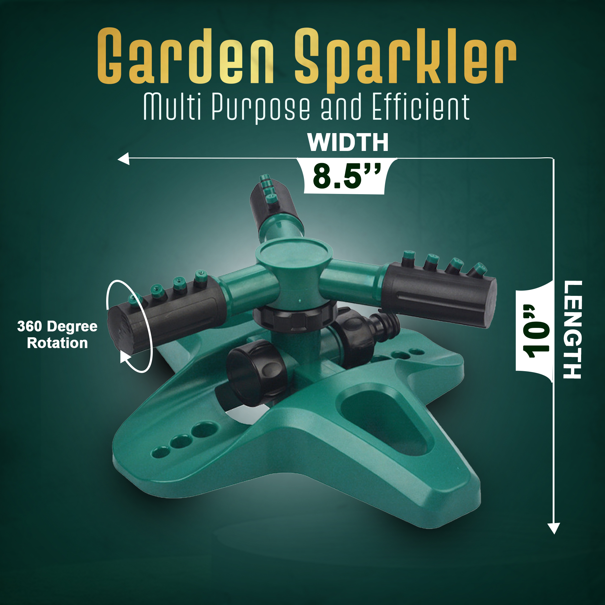 Sprinklers for Yard, Large Coverage Area, Household Lawn Irrigation System for Plants, 2 Pack