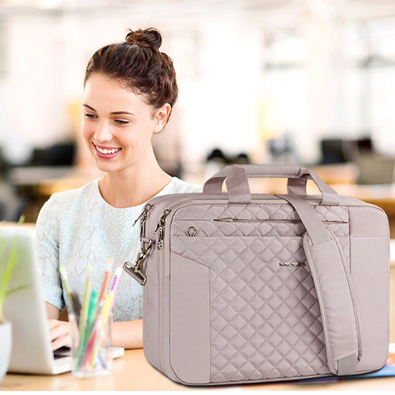 KROSER Laptop Bag 17" Briefcase Shoulder Bag Bussiness Carrying Handbag Laptop for Women and Men