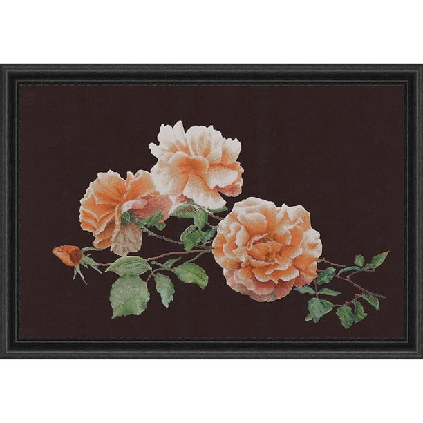 Thea Gouverneur Delicate Peach Blooms Counted Cross-Stitch Kit