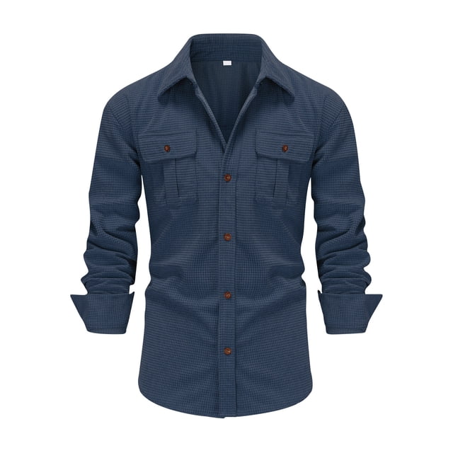 Birdeem Mode Décontractée pour Hommes, Col Rabattu à Boutons, Manches Longues avec Blouses et Chemises