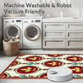 thumbnail image 5 of ODIKA 2'x3' Machine Washable Non-Slip Area Rug, Ranier Palmette Interlocking Botanical Medallion Arrangement High Traffic Rug with Pad, Burgundy, 555168, 5 of 8