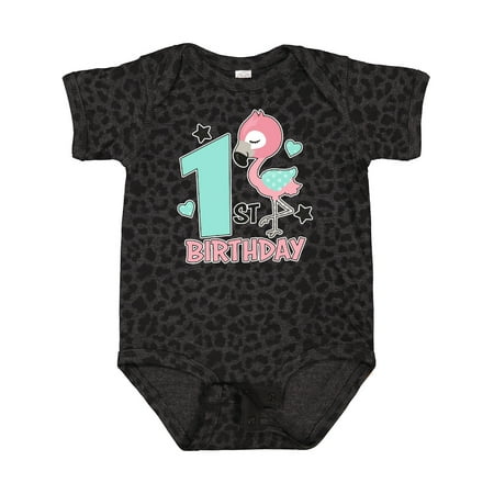 

Inktastic 1st Birthday with Flamingo Stars and Hearts Gift Baby Girl Bodysuit