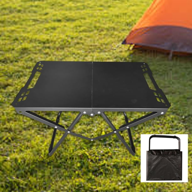 Mesa de camping plegable, mesa de barbacoa, equipo multiusos con bolsa de transporte para picnic sin soporte de luz