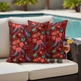 thumbnail image 4 of Red Boho Floral Outdoor Waterproof Pillow Covers, Vintage Southwestern Ethnic Tribe Botanical Decorative Square Throw Pillowcase Sofa Cushion Sham for Patio/Couch/Chair, 26"x26" 2 Pack, 4 of 8