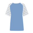 thumbnail image 4 of Tittly T Shirts for Women Tshirts Shirts Women's Round Neck Patchwork Striped Color Block Loose Casual Short Sleeved T Shirt Basic Tees Summer Tops Sky Blue XXL, 4 of 4