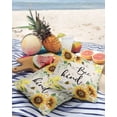 thumbnail image 3 of Pack of 2 Outdoor Pillow Covers, Summer Bee Sunflower Daisy Eucalyptus Honeycomb Linen Waterproof Square Throw Pillowcase Cushion Decorative Pillow Covers for Couch Patio Tent, 26x26 in, 3 of 6