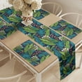 thumbnail image 2 of Ambesonne Leaf Table Runner & Placemats, Tropical Jungle Pattern, Placemat 4 pcs + Runner 12"x72", Multicolor, 2 of 2