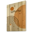 thumbnail image 2 of Designart 'Abstract Rainbow Moon and Sun In Earth Tones II' Modern Print on Natural Pine Wood, 2 of 5