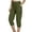 Army Green, variant on HomeDM Women's Cargo Capris Pants with Pockets Lightweight Elastic Waist Travel Hiking Summer Pants for Women Casual Outdoor - Army Green/L