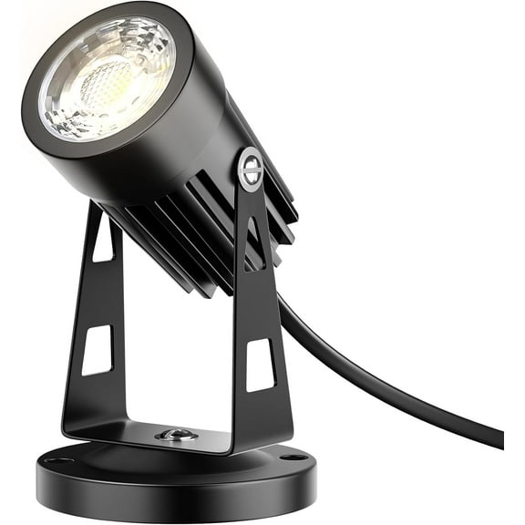 LED Indoor Plant Spotlight, 3W Floor Lamp Plant Up Lighting, 3000k Warm White Spotlight Indoor Graphic Light Accent Lighting, 110V US 2-Plug, 5.9ft Cord with Floor Foot Switch, Black