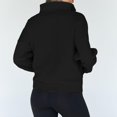 thumbnail image 6 of Yokua Quarter Zipper Cropped Sweatshirt Long Sleeve Oversized Pullover Top for Women, 6 of 8