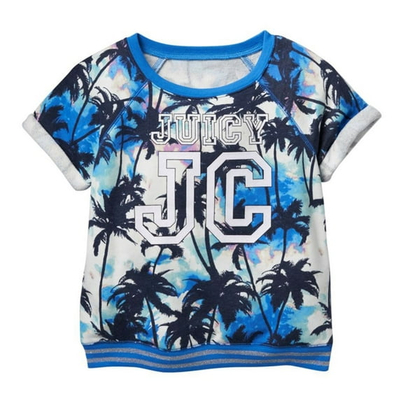 Juicy Couture Girls Palm Tree Sweatshirt, Blue, XS (6)